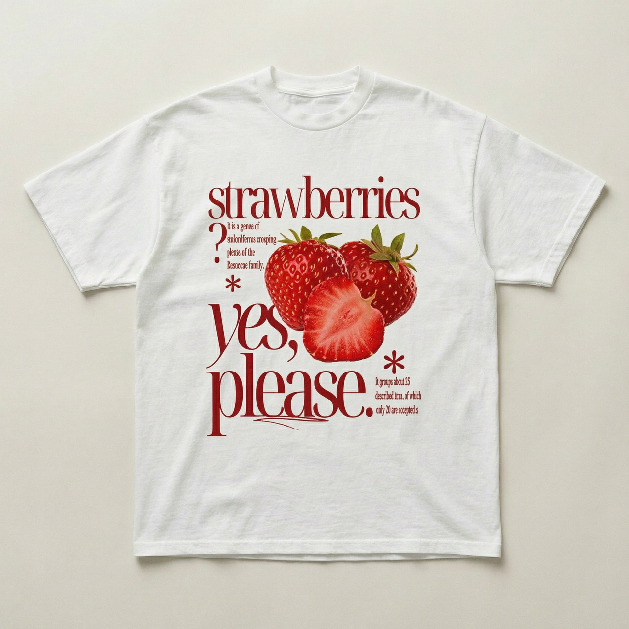 Strawberries graphic heavyweight tee