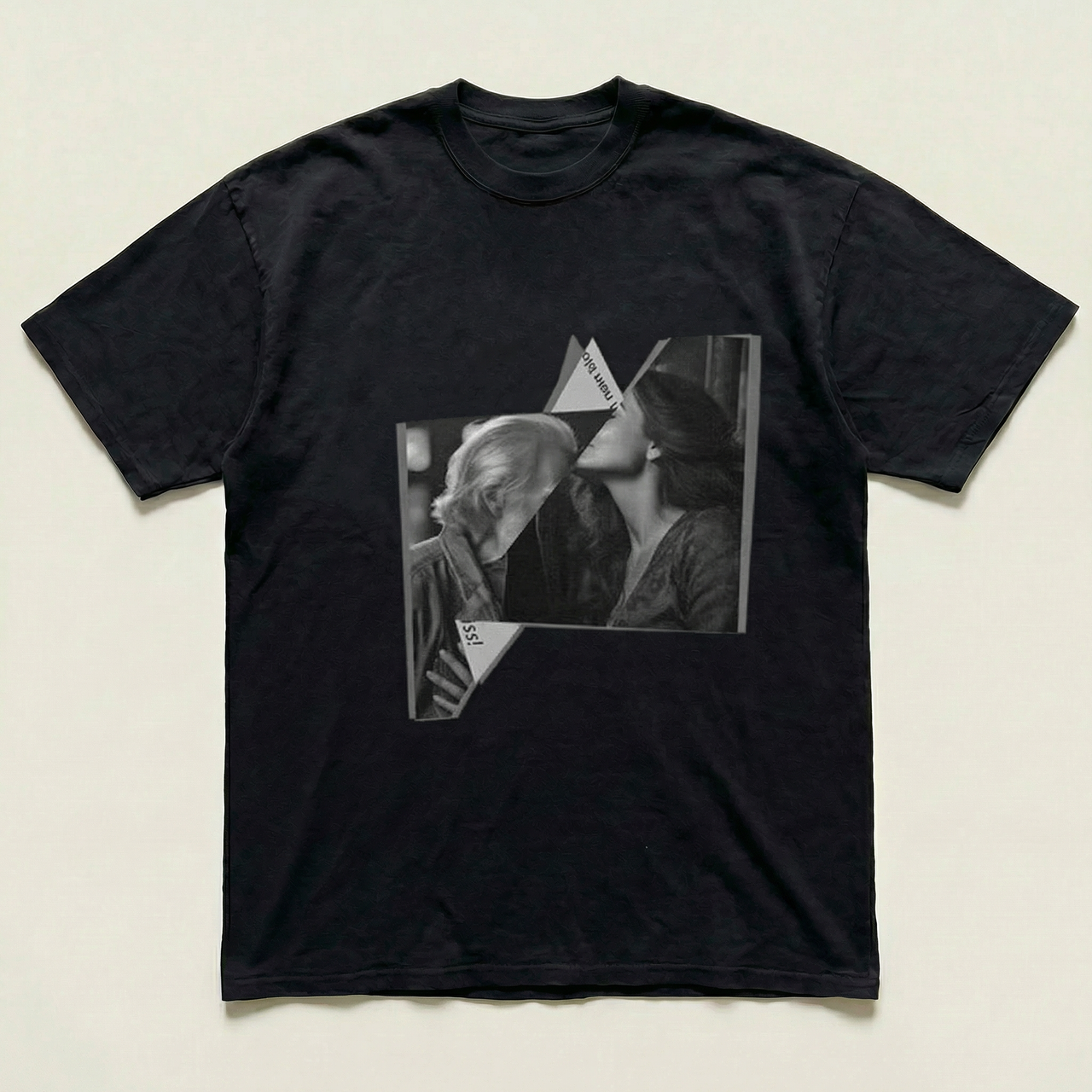 Black Fractured heavyweight tee