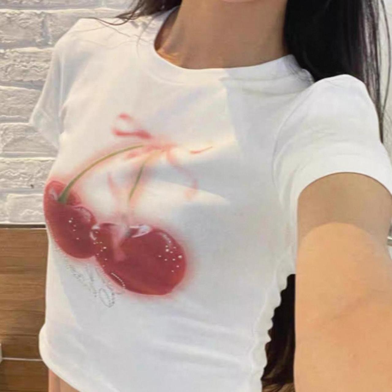 Cherries graphic crop top