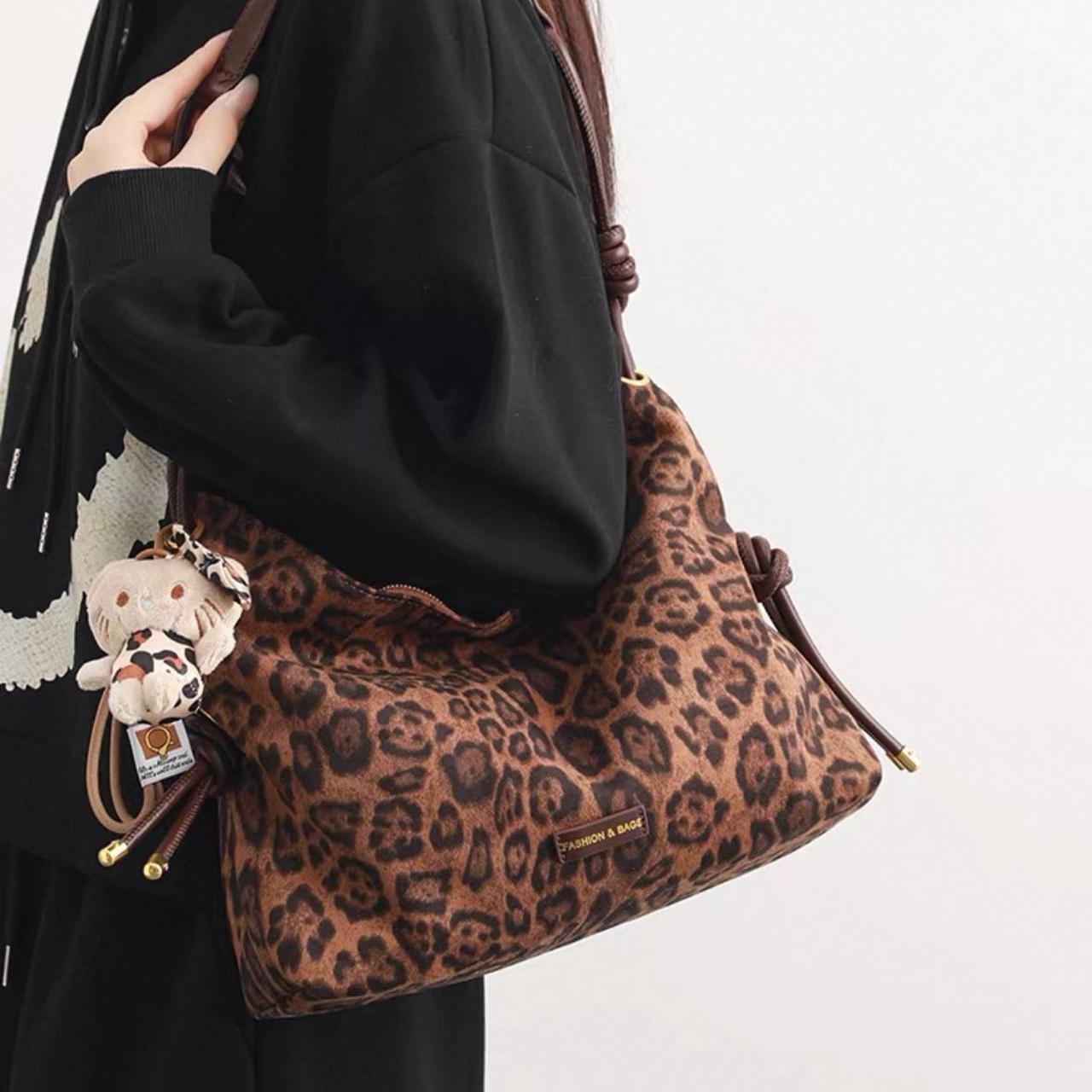 Brown leopard print bag