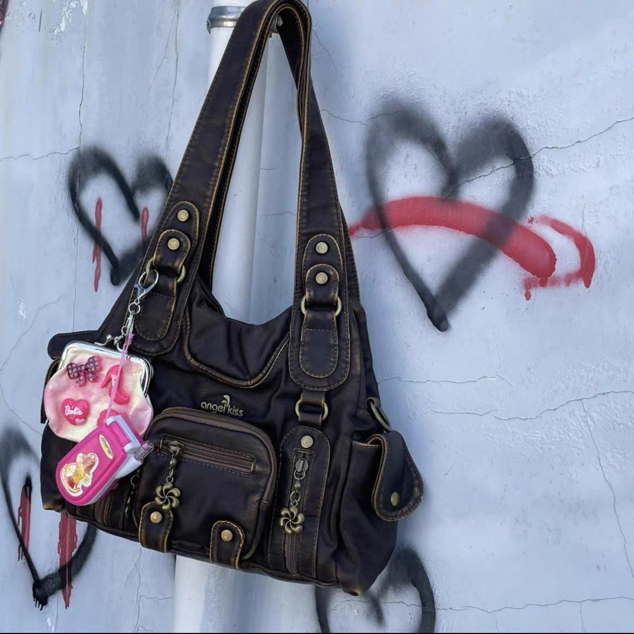 Brown faux vintage style leather bag