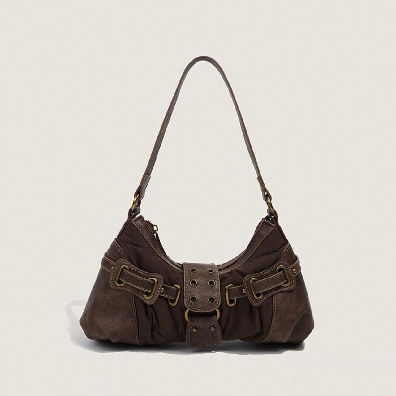 Vintage style brown strap bag