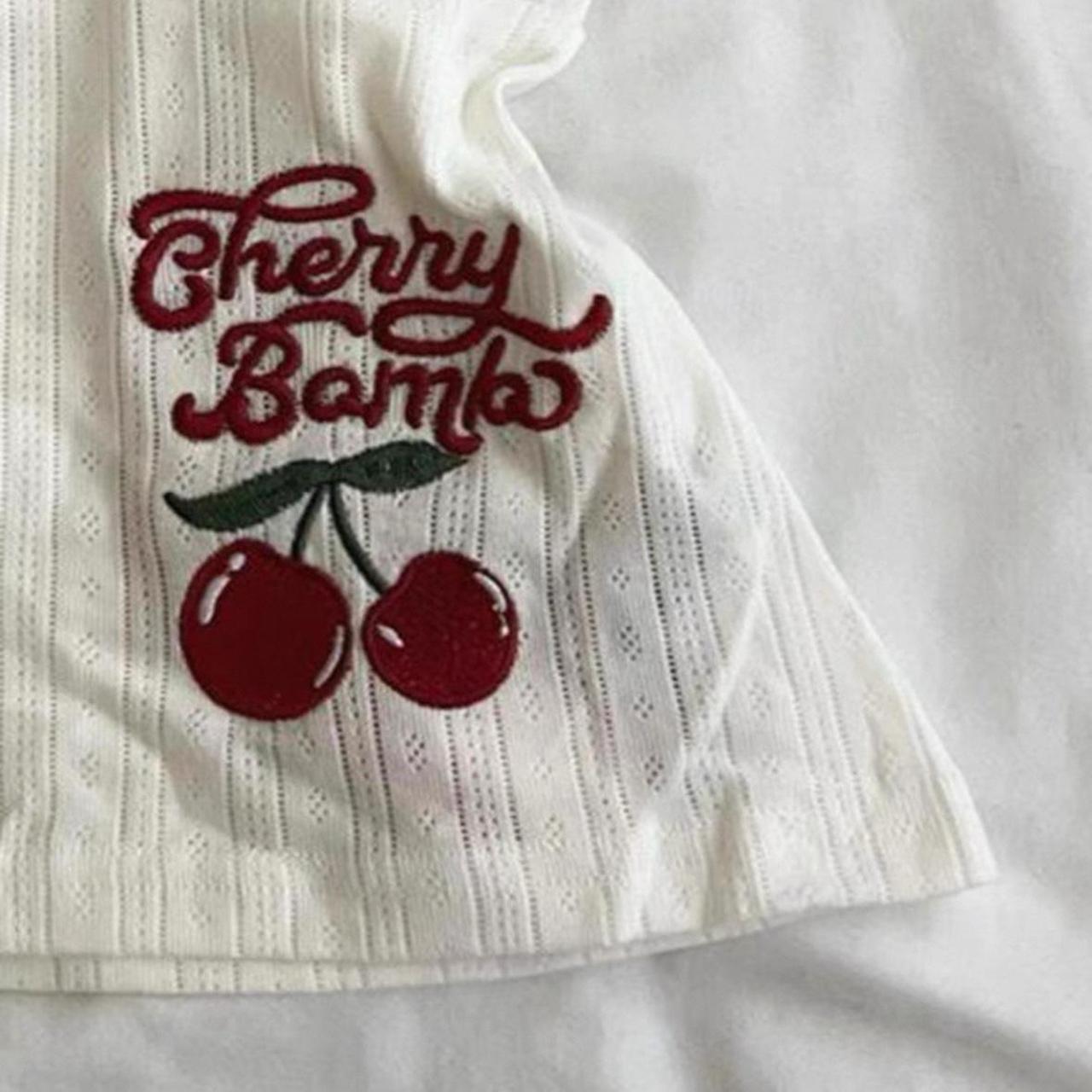 White and red cherry bomb top