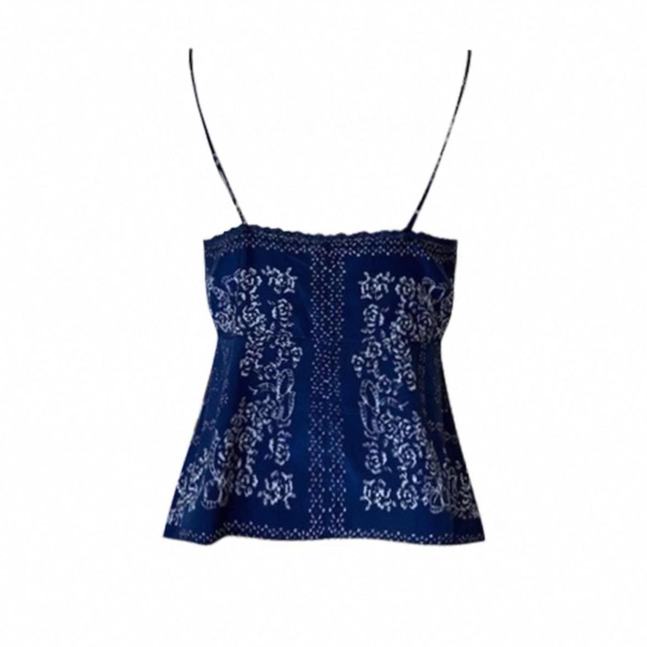 Blue and white cami