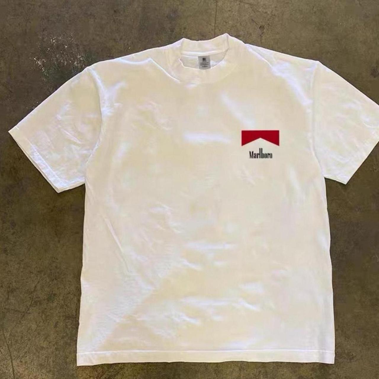 White Marlboro small logo tee