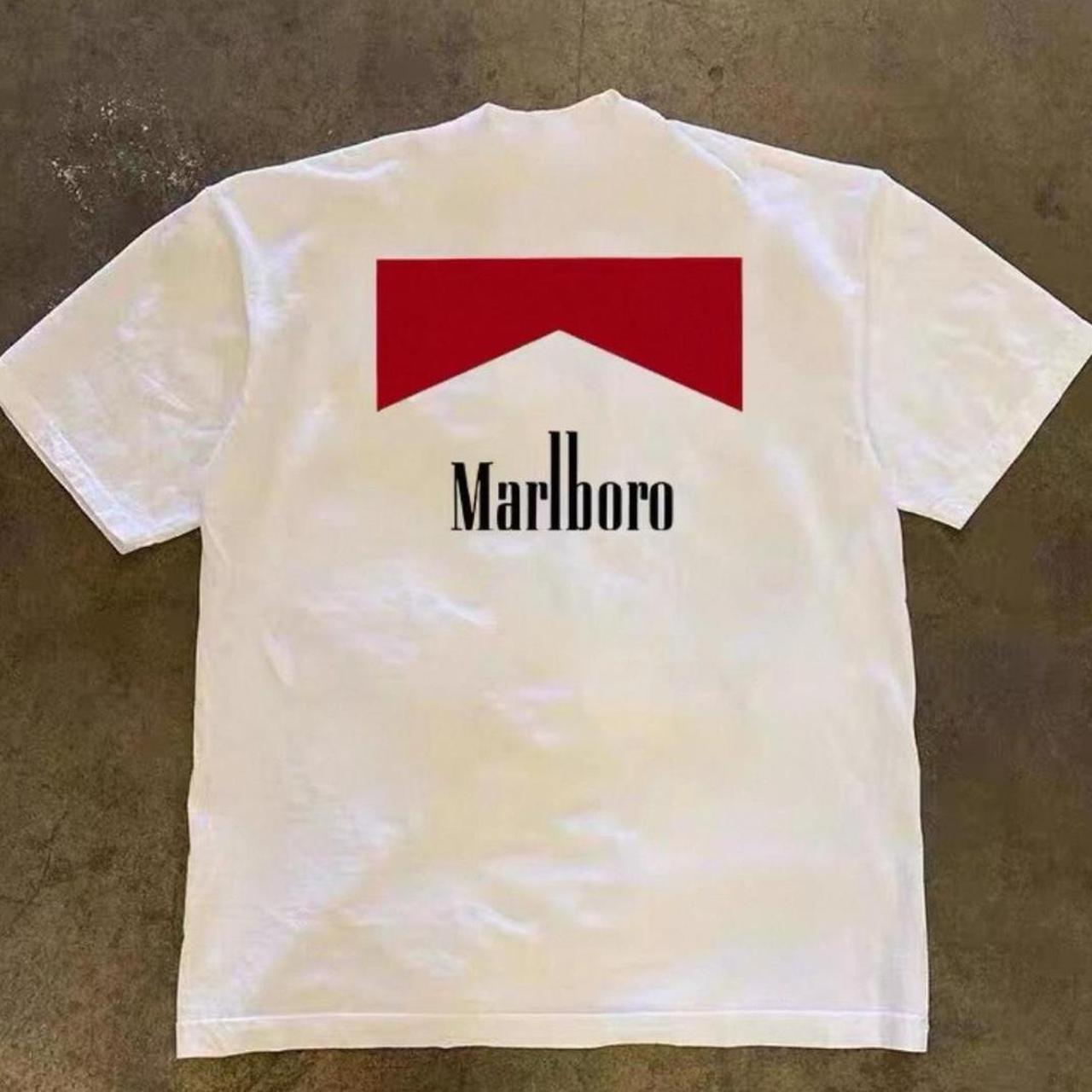 White Marlboro small logo tee