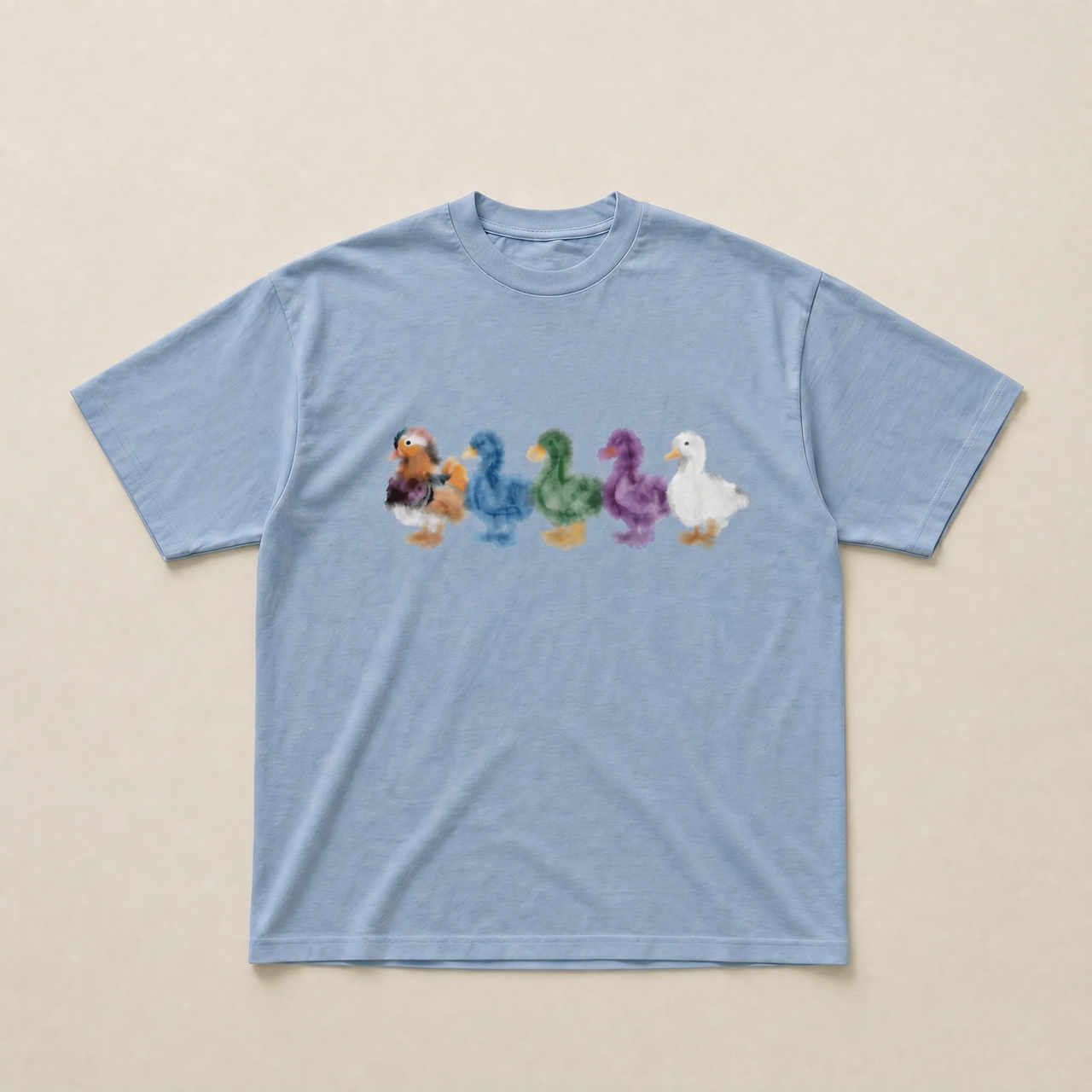 Baby blue Duck crossing