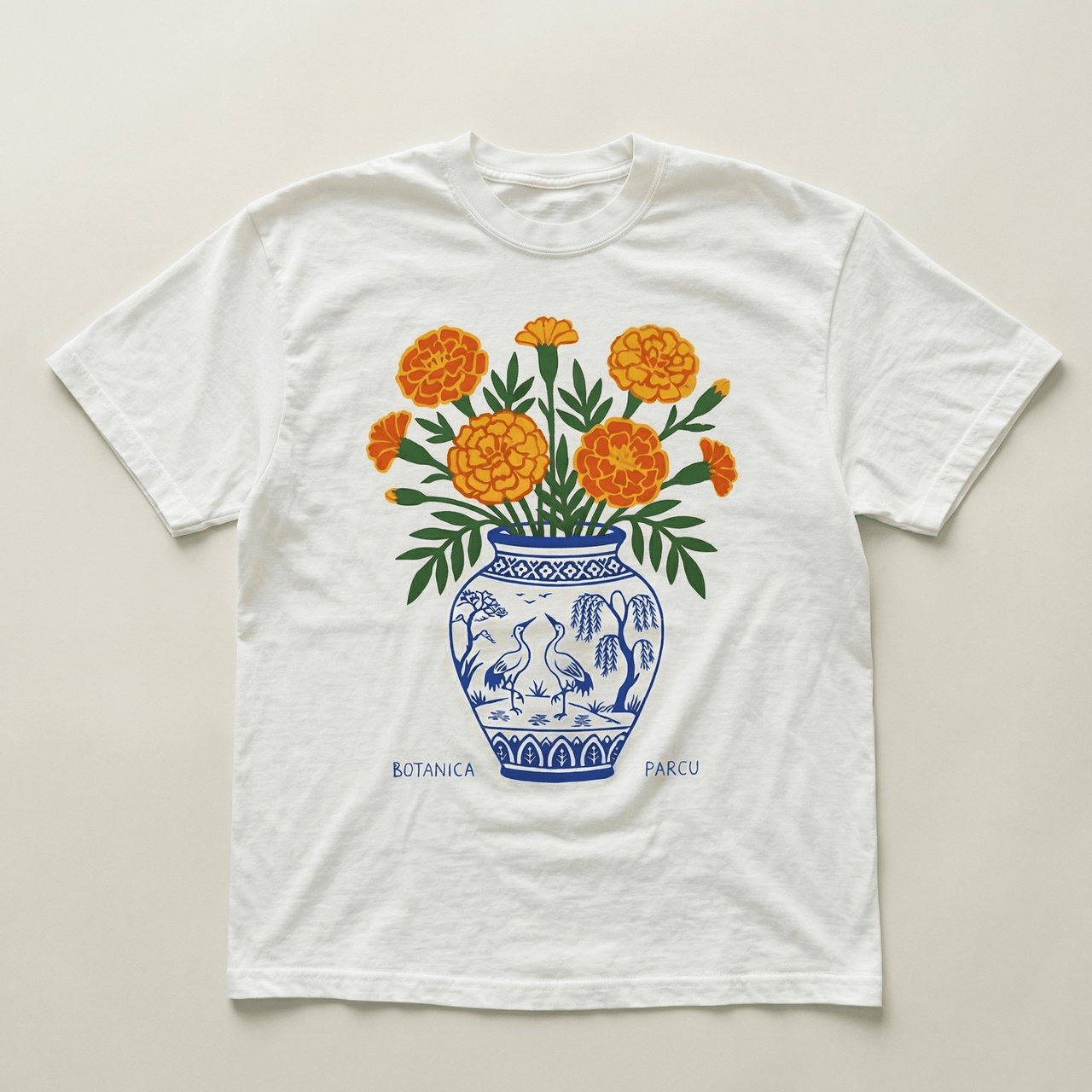 Orange flower pot standard tee - PARCU