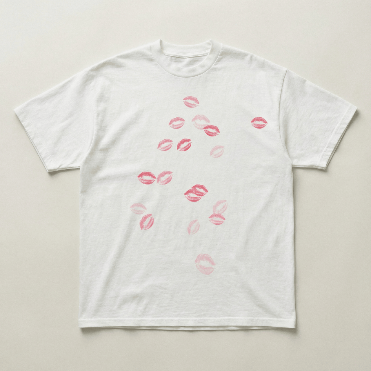 Pink lip print heavyweight tee - PARCU