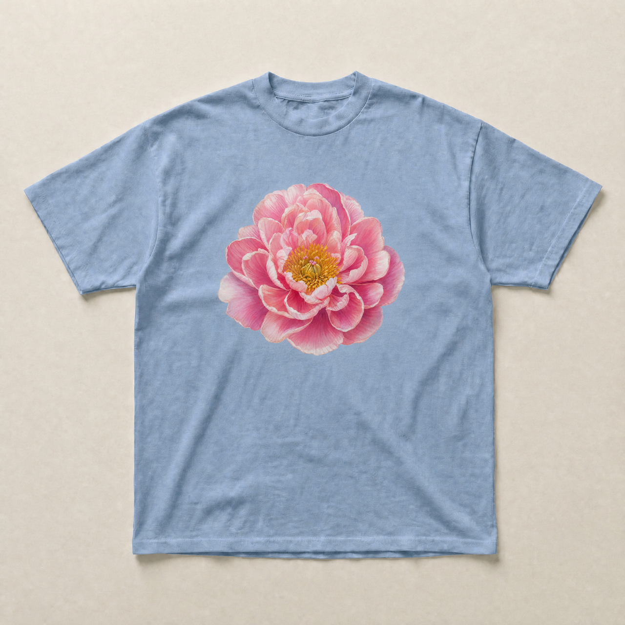 Pink peony tee