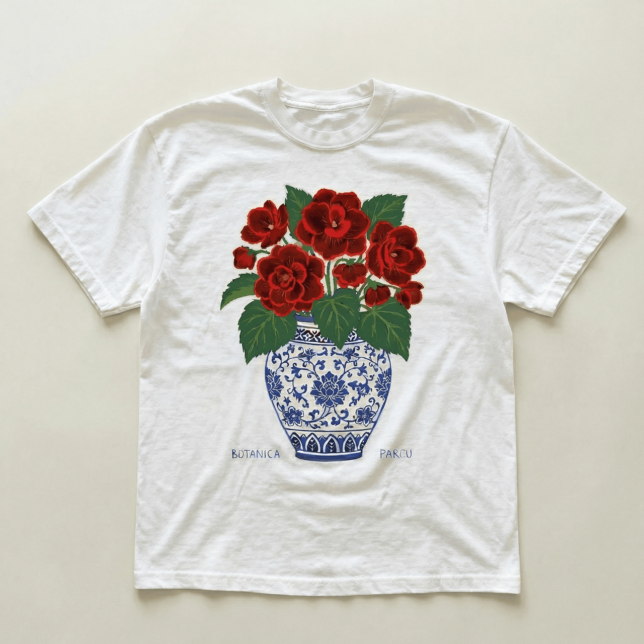 Red flower pot tee