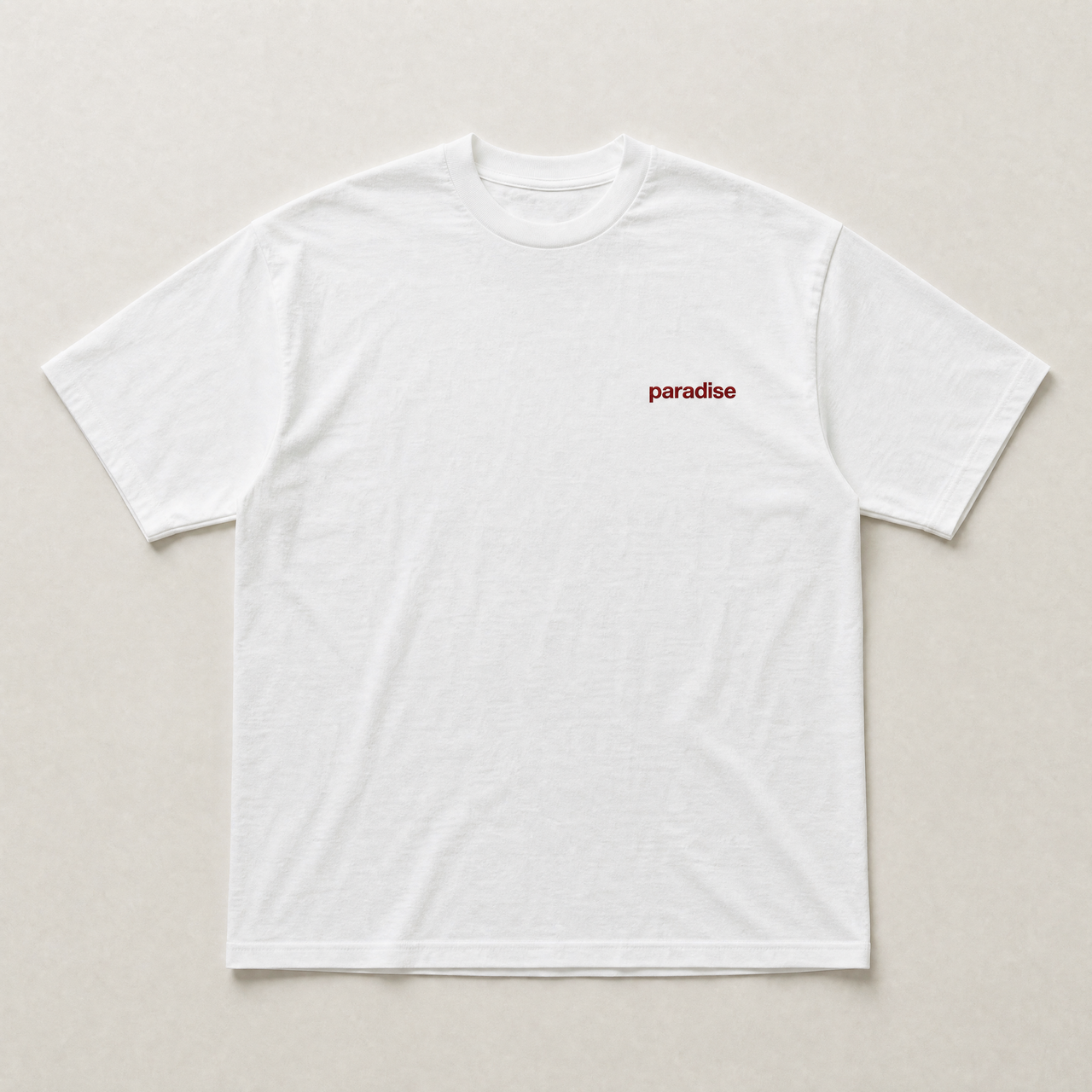 White chasing paradise tee - back view