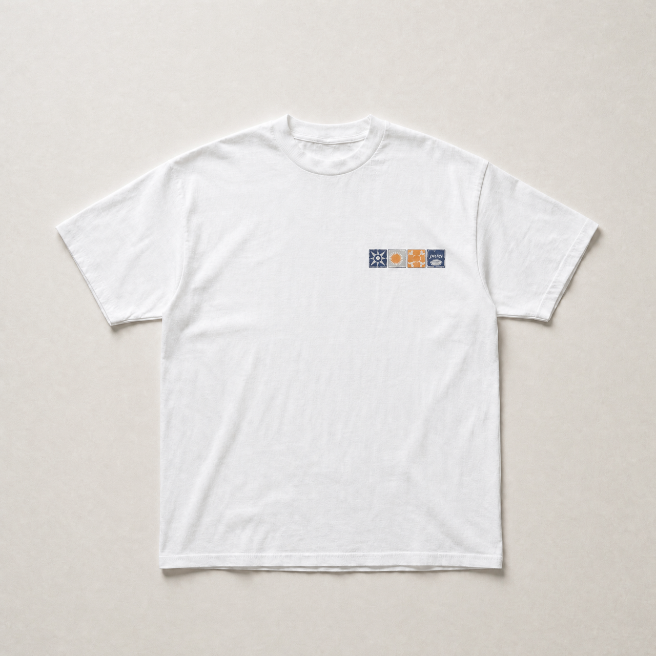 White Mediterranean tee - front view