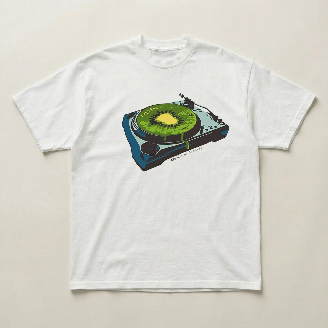 Kiwi Record Player Graphic heavyweight tee