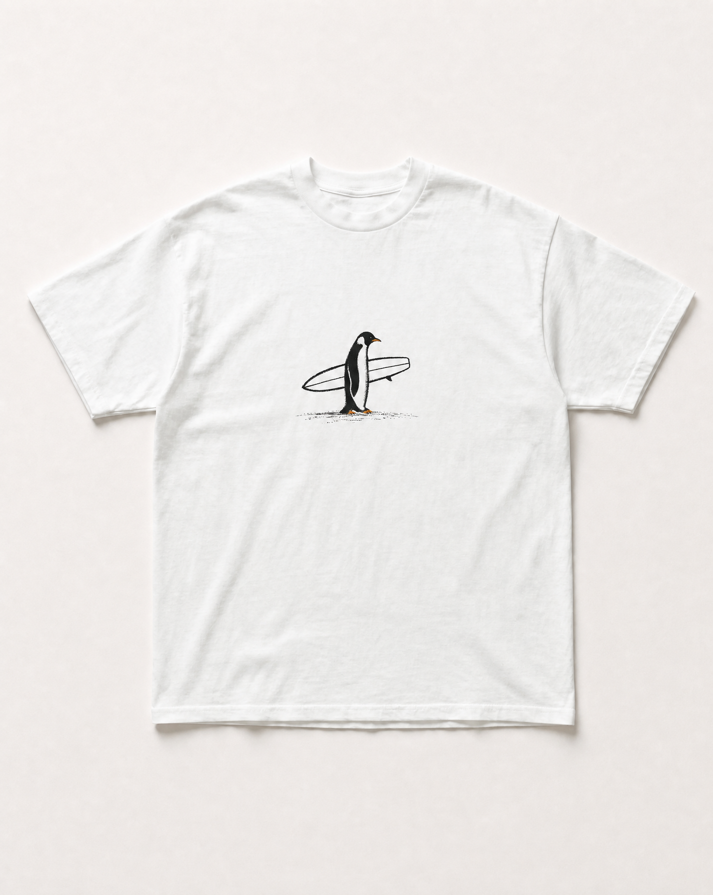 Surf penguin heavyweight tee