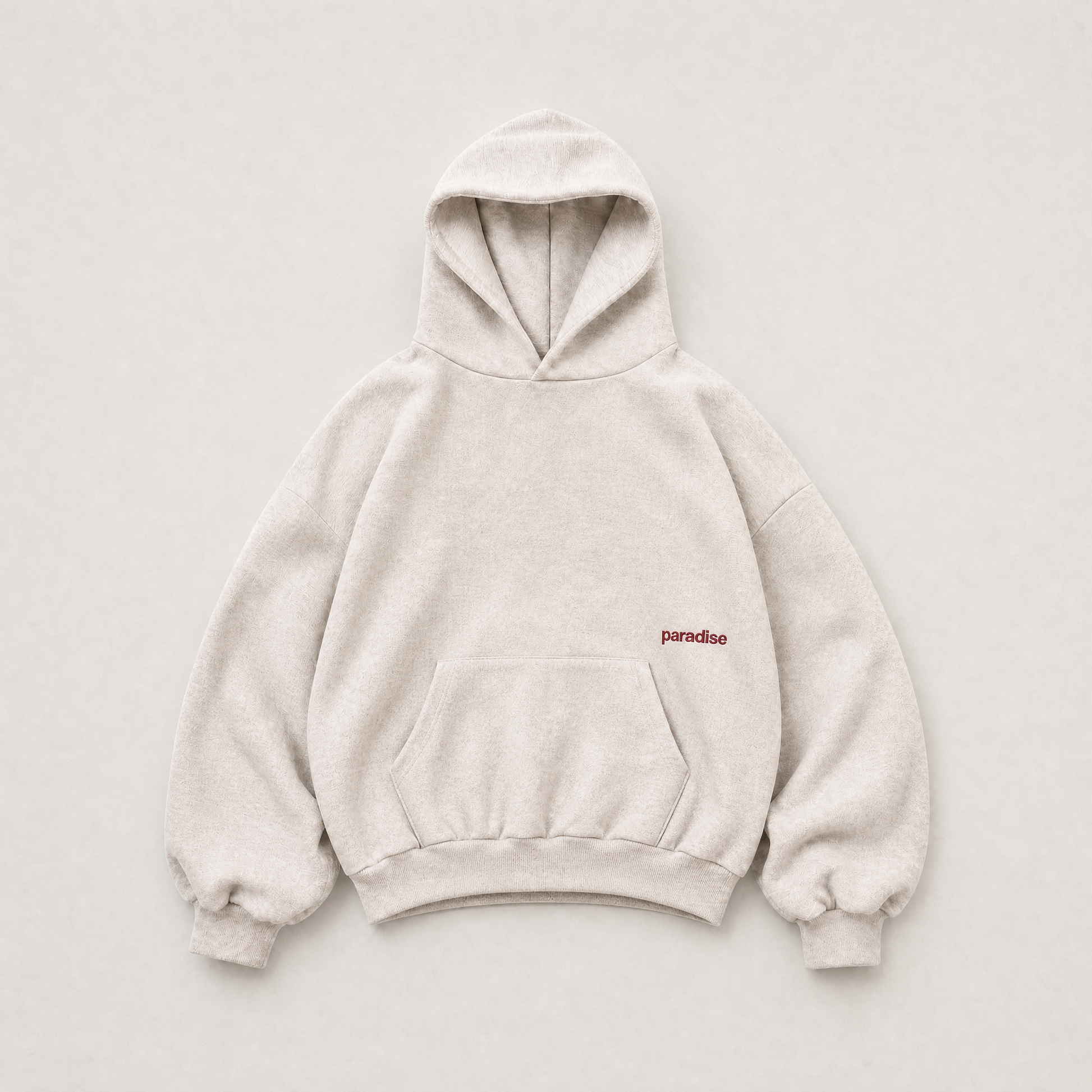 Cream Monogram hoodie - front view