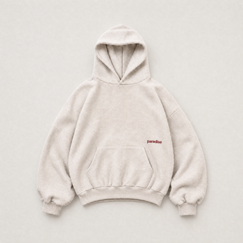 Cream Monogram hoodie - front view