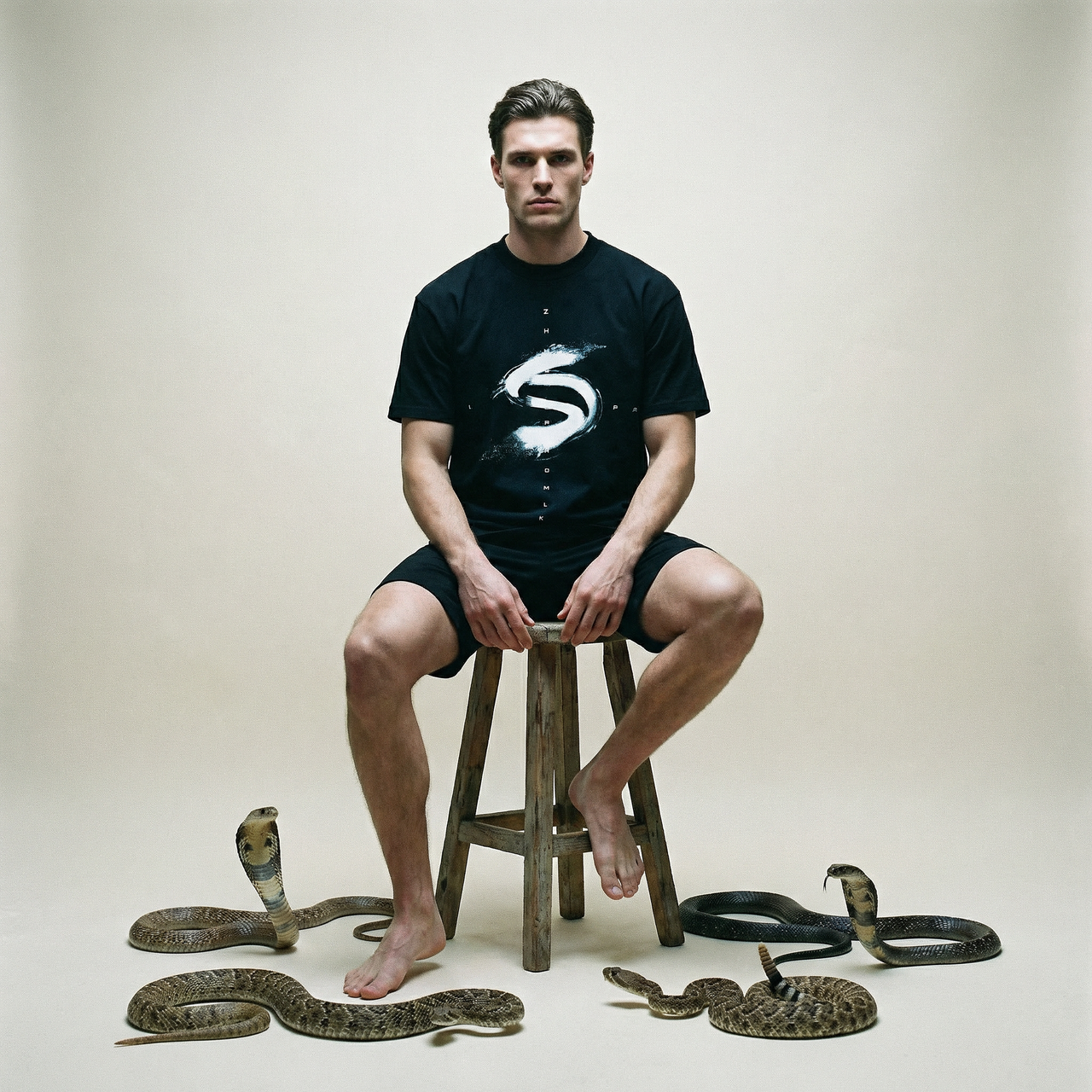 Black S wave standard tee