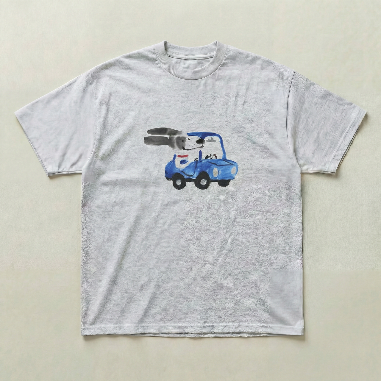 Grey marle dog car heavyweight tee