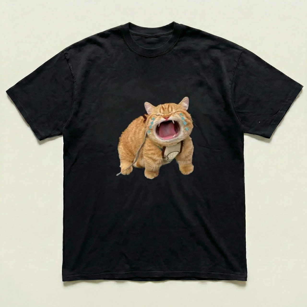 Crying cat heavyweight tee