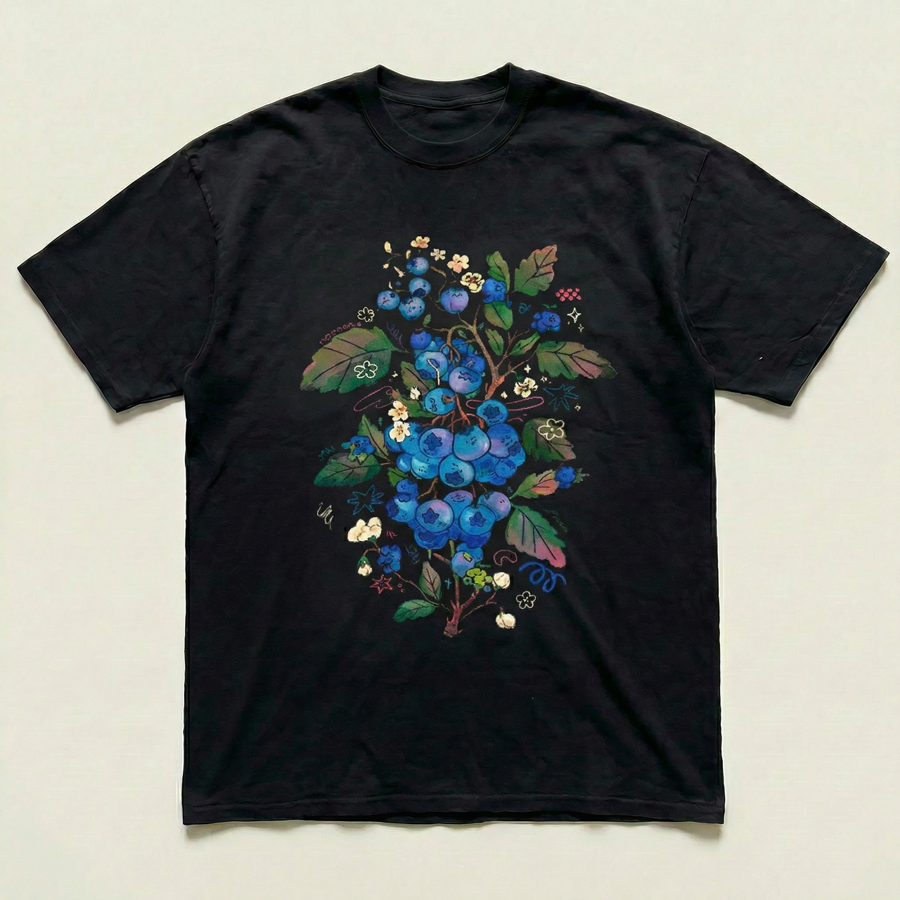 Black Blueberry tree heavyweight tee