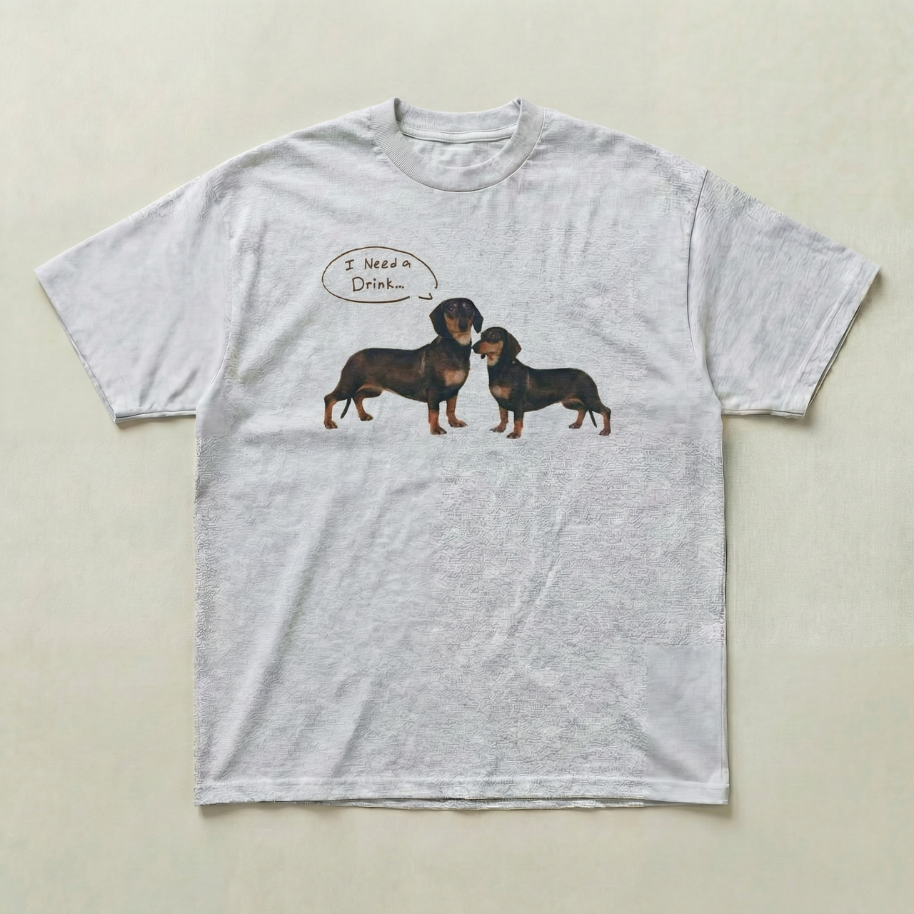 Grey marle Dachshund heavyweight tee