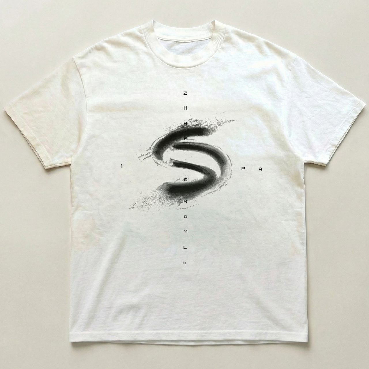 White S wave heavyweight tee
