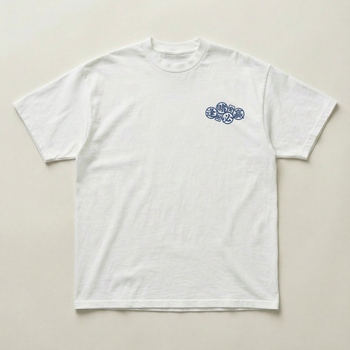 White and blue Mahjong heavyweight tee