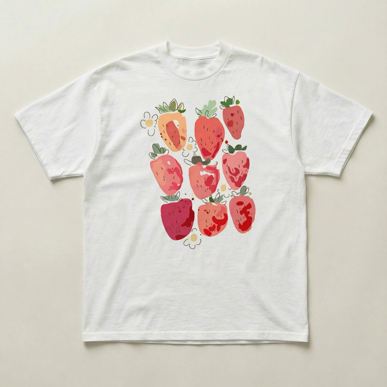 9 strawberry heavyweight tee