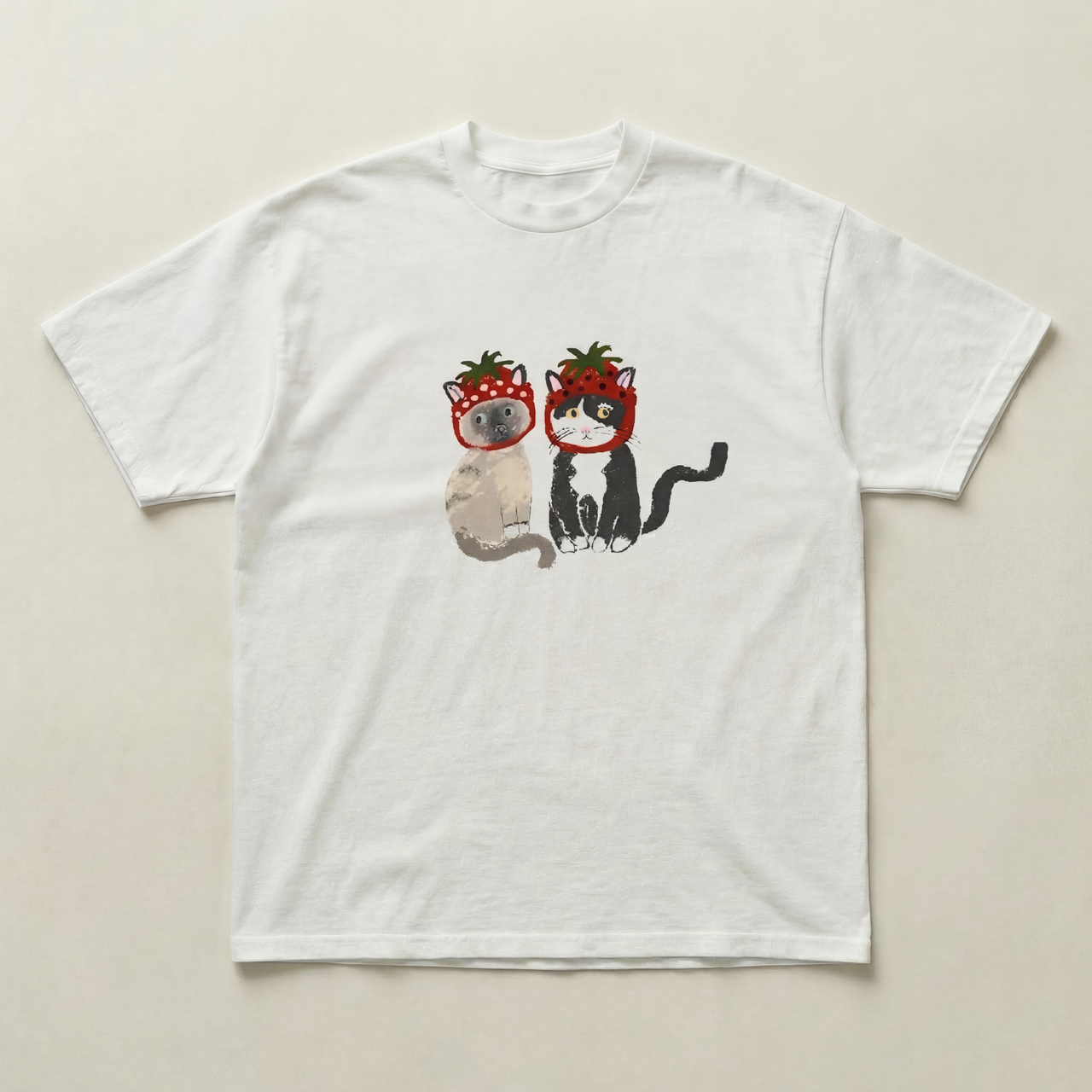 Strawberry Cat heavyweight tee