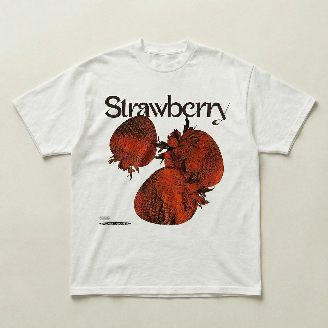 Large strawberry heavyweight tee