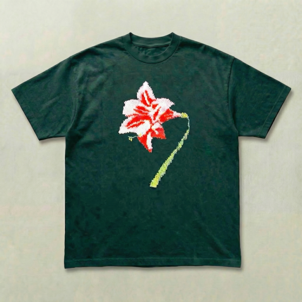 Green hibiscus standard tee