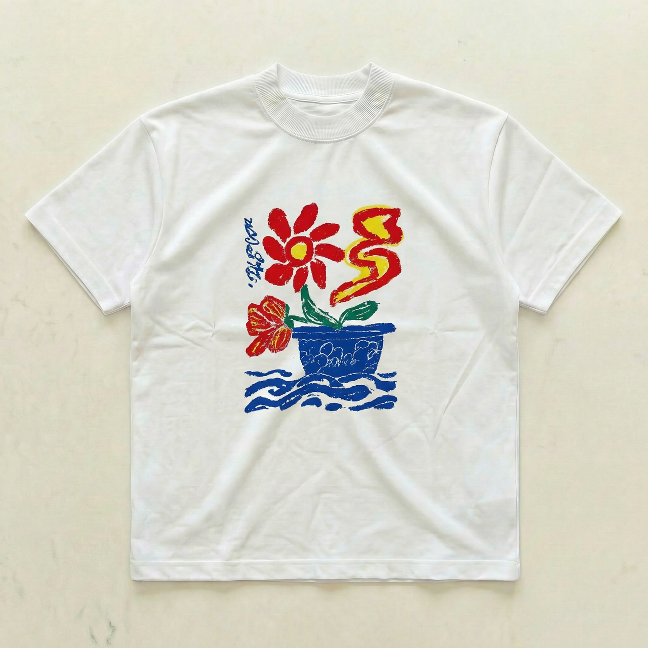 Blue flower heavyweight tee