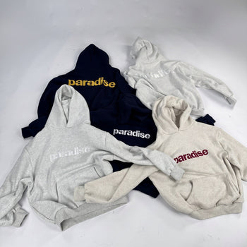 Cream Monogram heavyweight hoodie