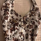 Brown and white flower halter top