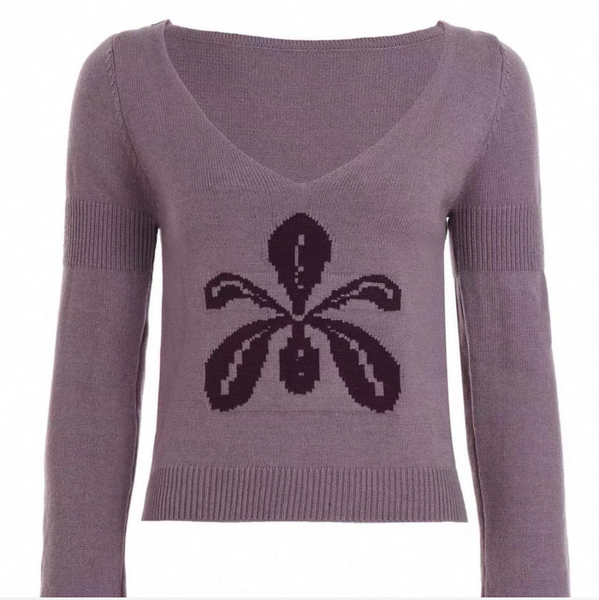 Purple flower knit
