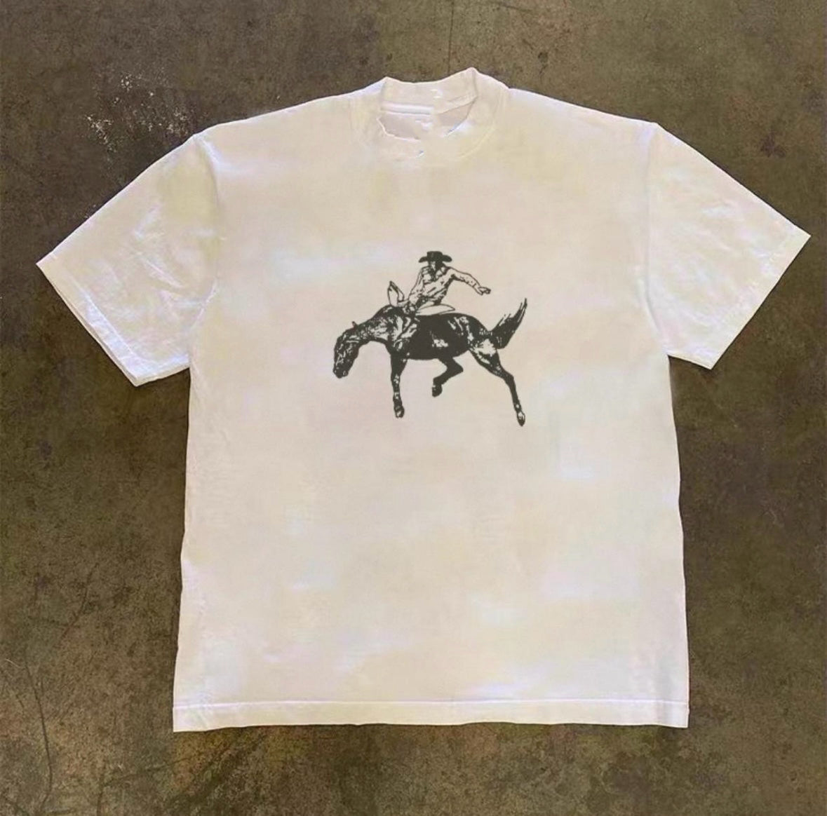White cowboy heavyweight tee