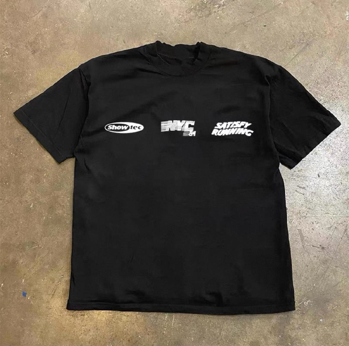 Black NYC running standard tee