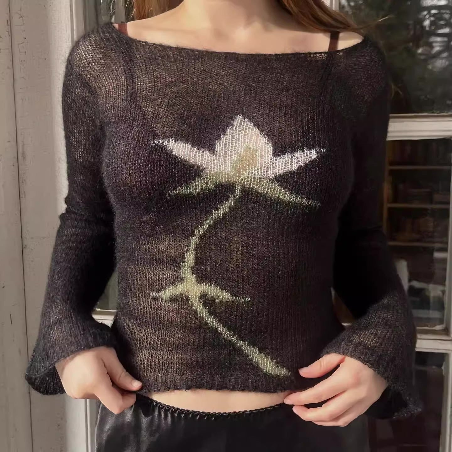 Knit Flower Top