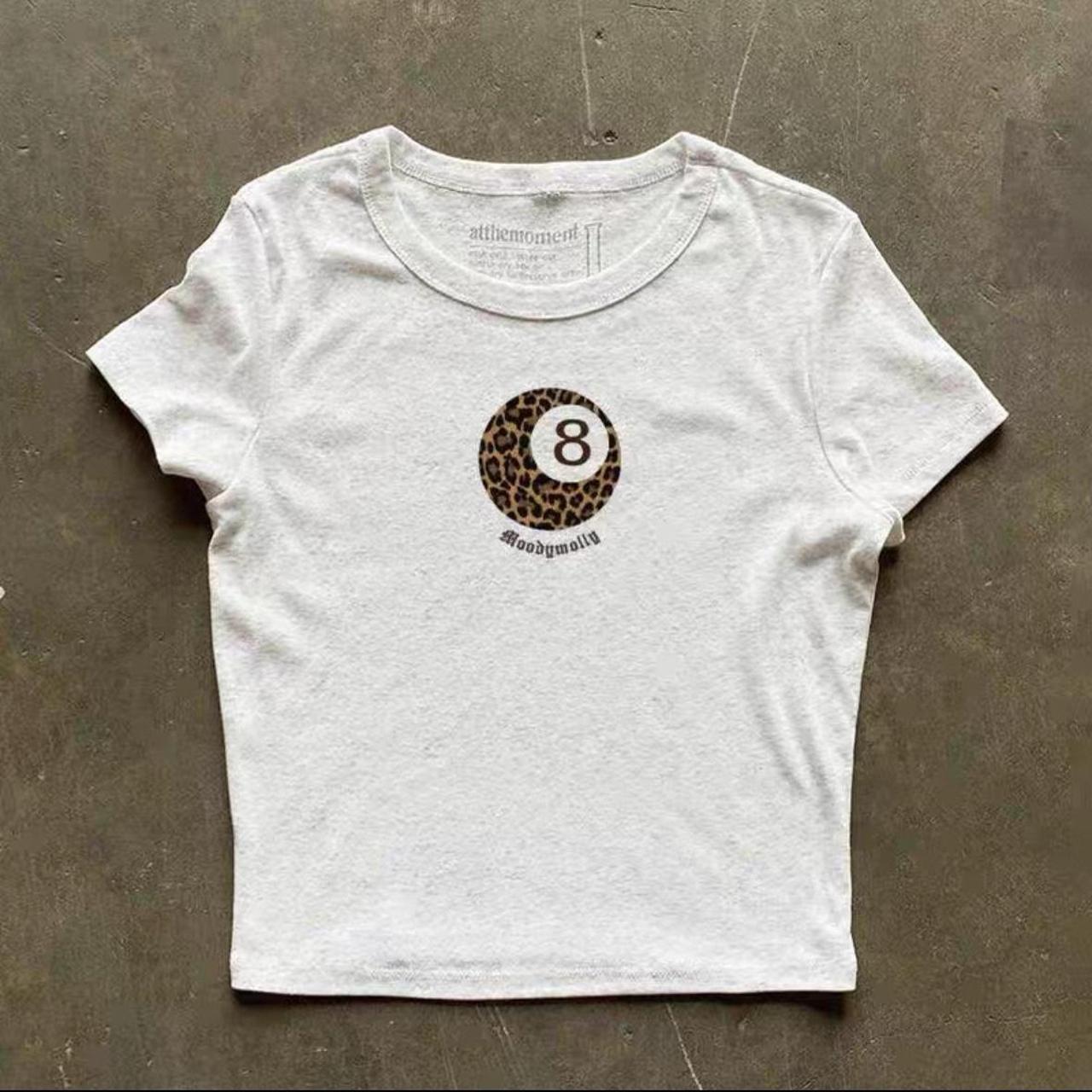 Leopard 8 ball crop top