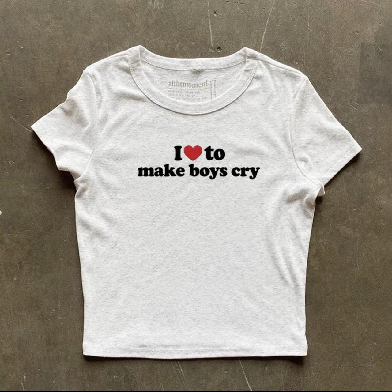 Grey marle make boys cry crop top