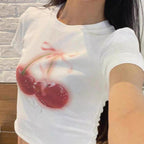 Cherries graphic crop top