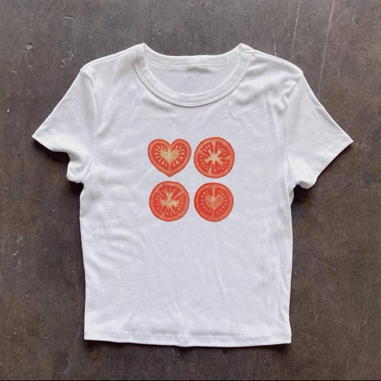 Orange tomato crop top