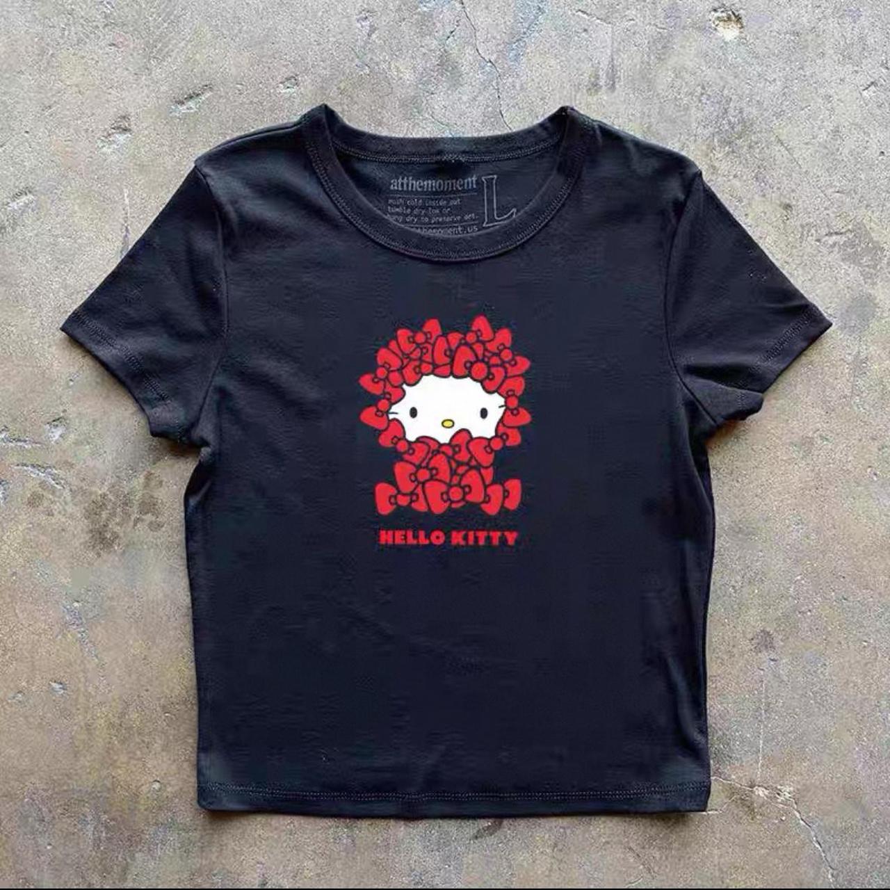 Black hello kitty crop top