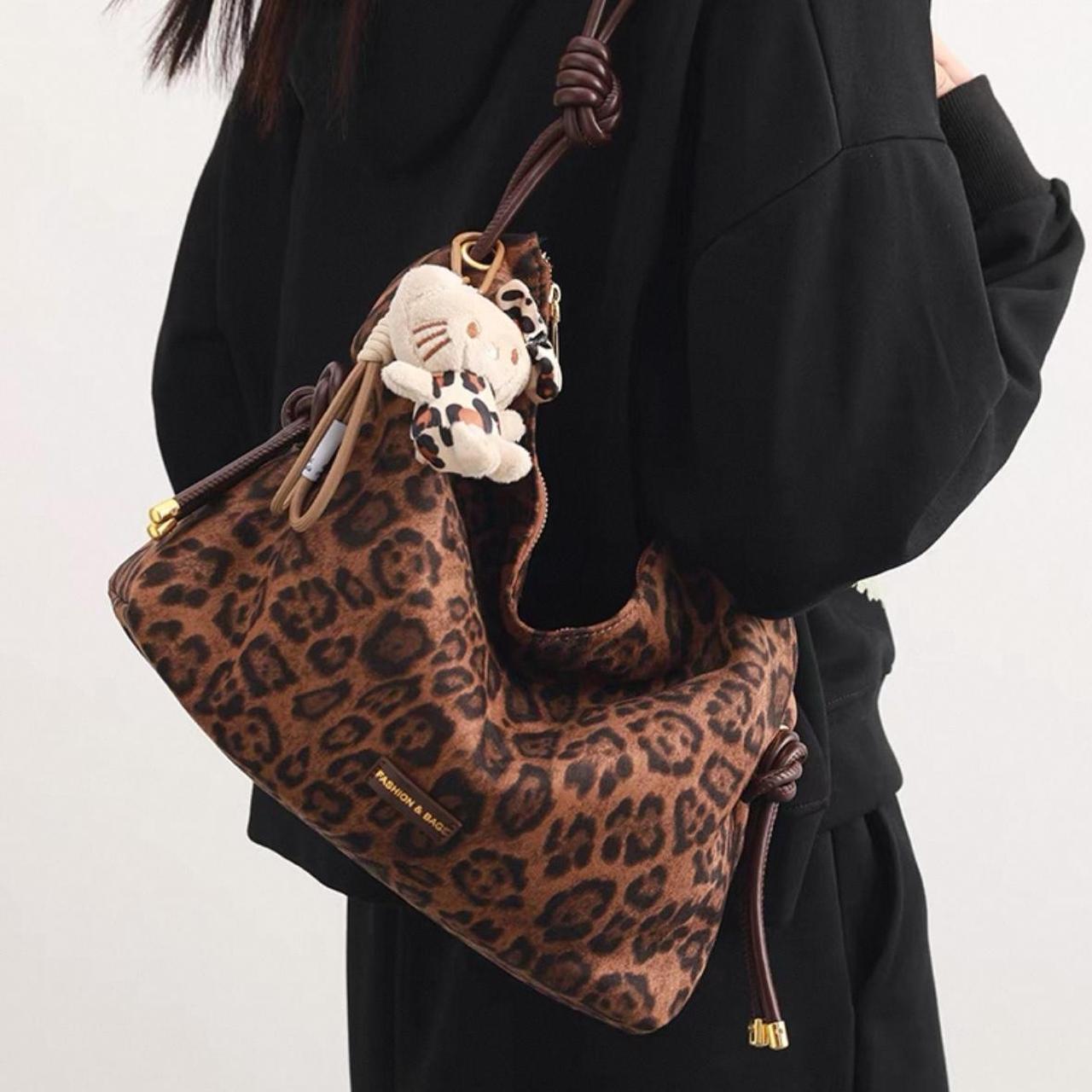 Brown leopard print bag