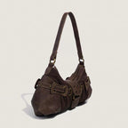 Vintage style brown strap bag