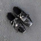 Black leather shine shoes