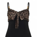 Leopard print cami tie top