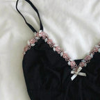 Black and pink with ribbon top