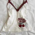 White and red cherry bomb top